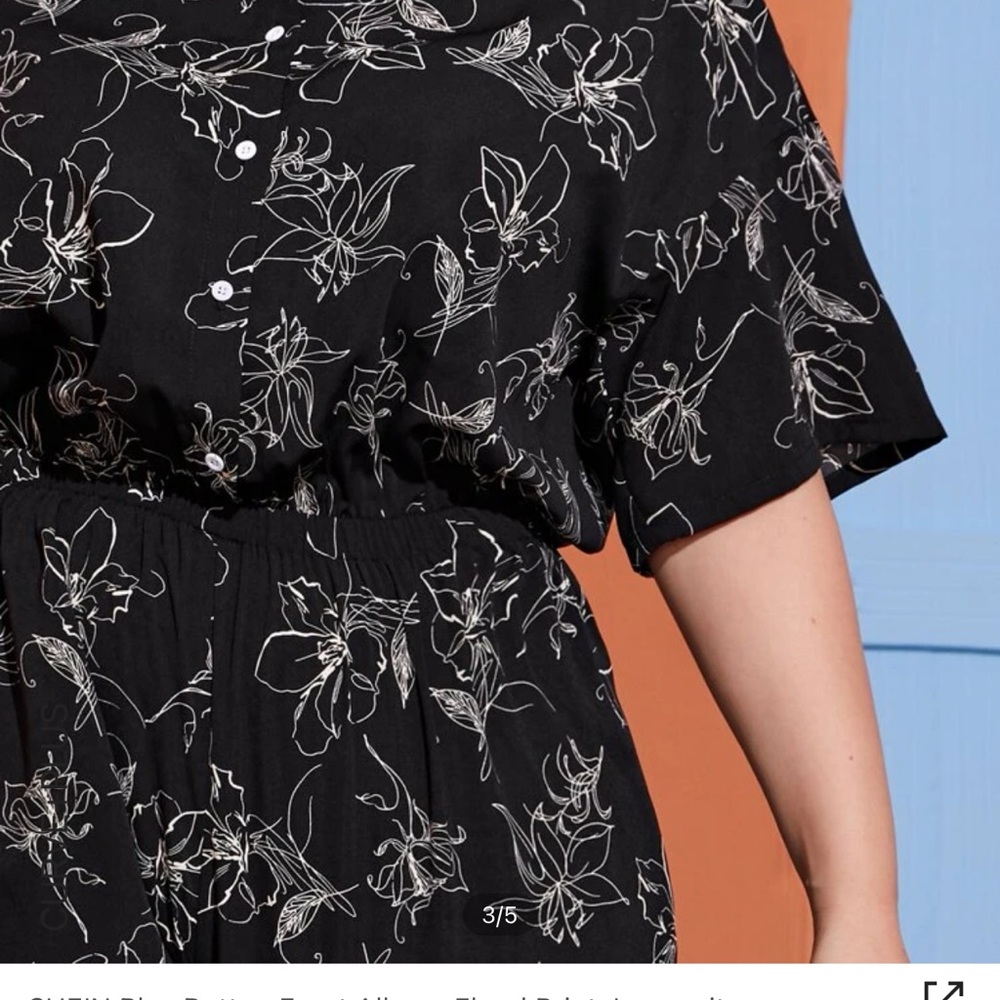 Shein floral print jumpsuit